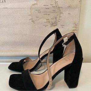Black Suede Block Heels